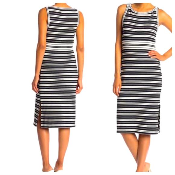 Max Studio Stripe Knit Midi Dress Size Large NWT!! - Picture 1 of 11